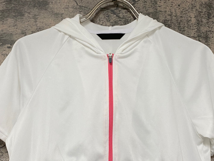 KK647 パールイズミ PEARL iZUMi 半袖 サイクルジャージ ハーフジップ 白 フード付き M レディース