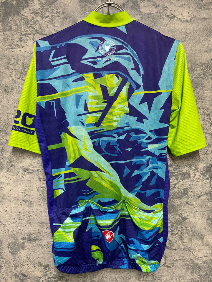 KD410 カステリ CASTELLI 半袖 サイクルジャージ 黄緑 S The Wolfpack 20th Anniversary collection