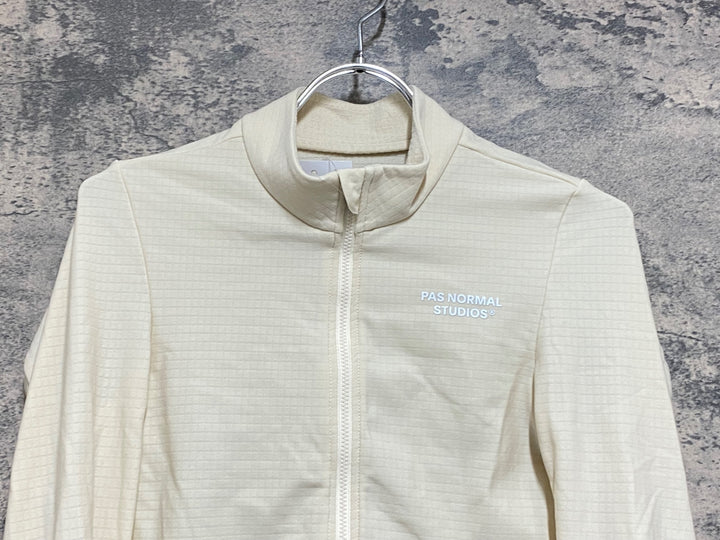 KM715 パスノーマルスタジオ PAS NORMAL STUDIOS MEN'S ESSENTIAL LONG SLEEVES 長袖 サイクルジャージ 白 裏起毛 S