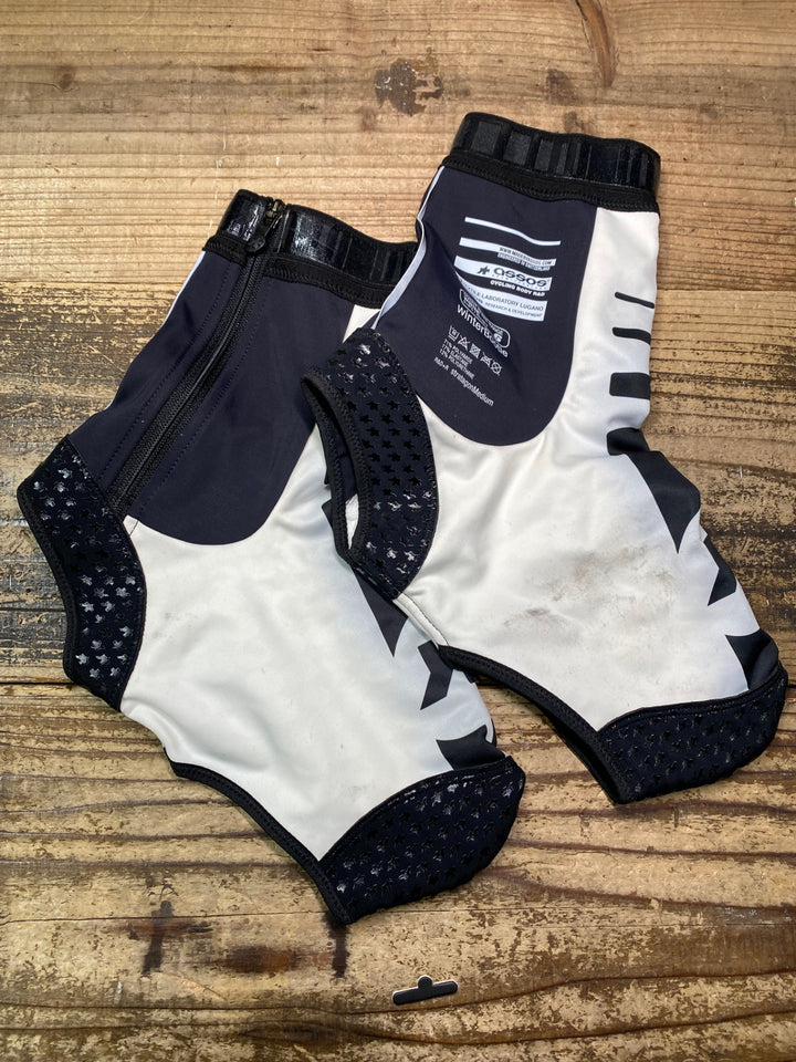 JQ191 アソス assos winterBootie S7 シューズカバー 白黒 2 裏起毛 汚れあり