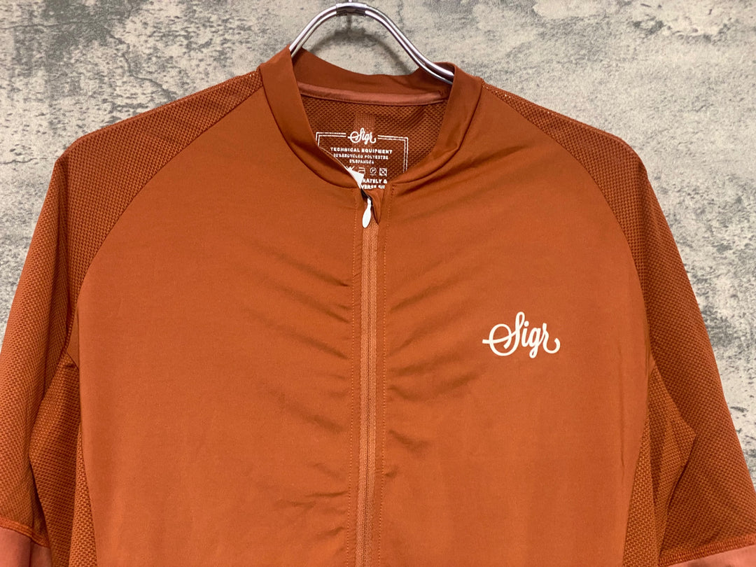 JI122 シーガー Sigr 半袖 サイクルジャージ ブラウン XXL