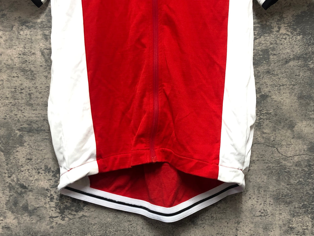 KL261 ラファ Rapha TRADE TEAM JERSEY 半袖 サイクルジャージ 赤 白 XL ※小穴