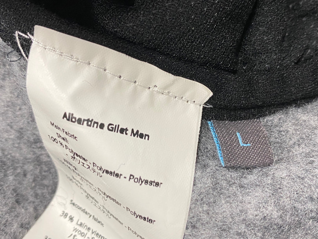 JY615 カフェドシクリステ CAFE DU CYCLISTE Albertine Gilet Men ジレ サイクルベスト 紺 グレー L ダウン 中綿 フリース