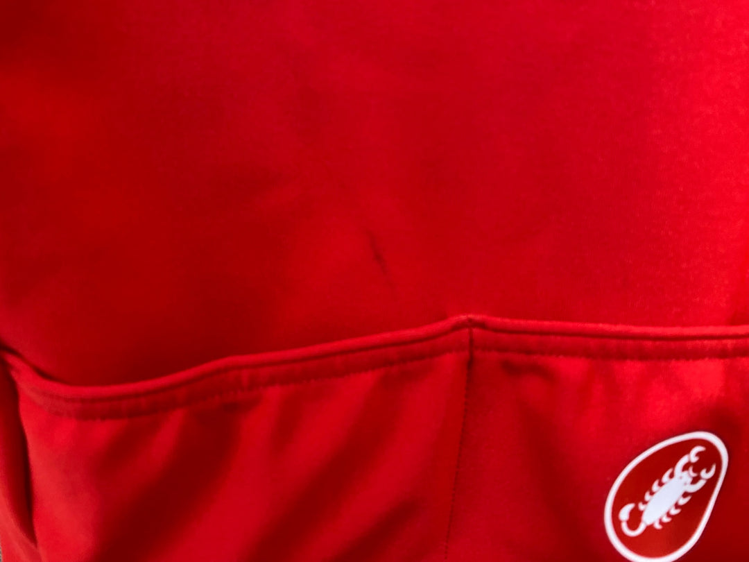 KF631 カステリ CASTELLI ロッソコルサ ROSSO CORSA perfetto 半袖 サイクルジャージ 赤 S GORE WINDSTOPPER