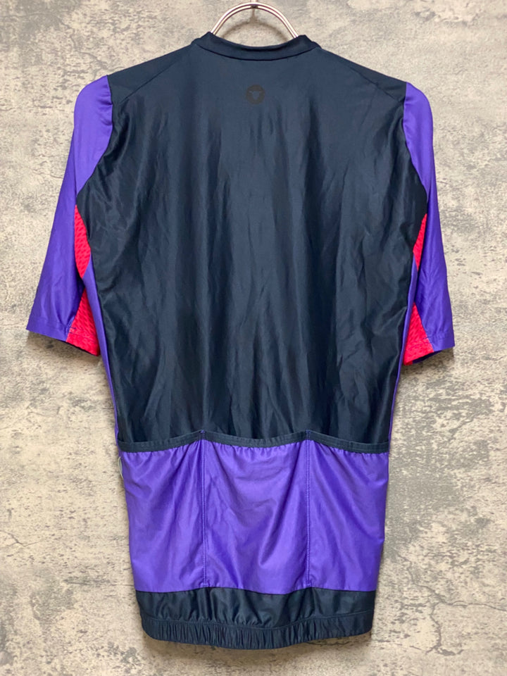 JO703 ブラックシープ BLACK SHEEP RACE FIT 半袖 サイクルジャージ 黒 紫 L ※スレ