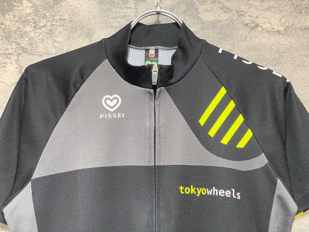 KR244  ピセイ PISSEI 半袖 サイクルジャージ 黒 グレー 2 TOKYOWHEELS