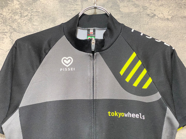 KR244  ピセイ PISSEI 半袖 サイクルジャージ 黒 グレー 2 TOKYOWHEELS