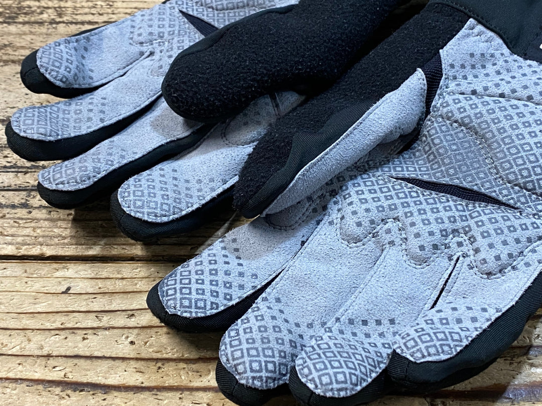 KJ696 パールイズミ PEARL iZUMi 長指 グローブ 黒 グレー M 裏起毛
