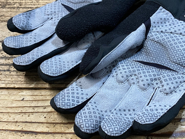 KJ696 パールイズミ PEARL iZUMi 長指 グローブ 黒 グレー M 裏起毛