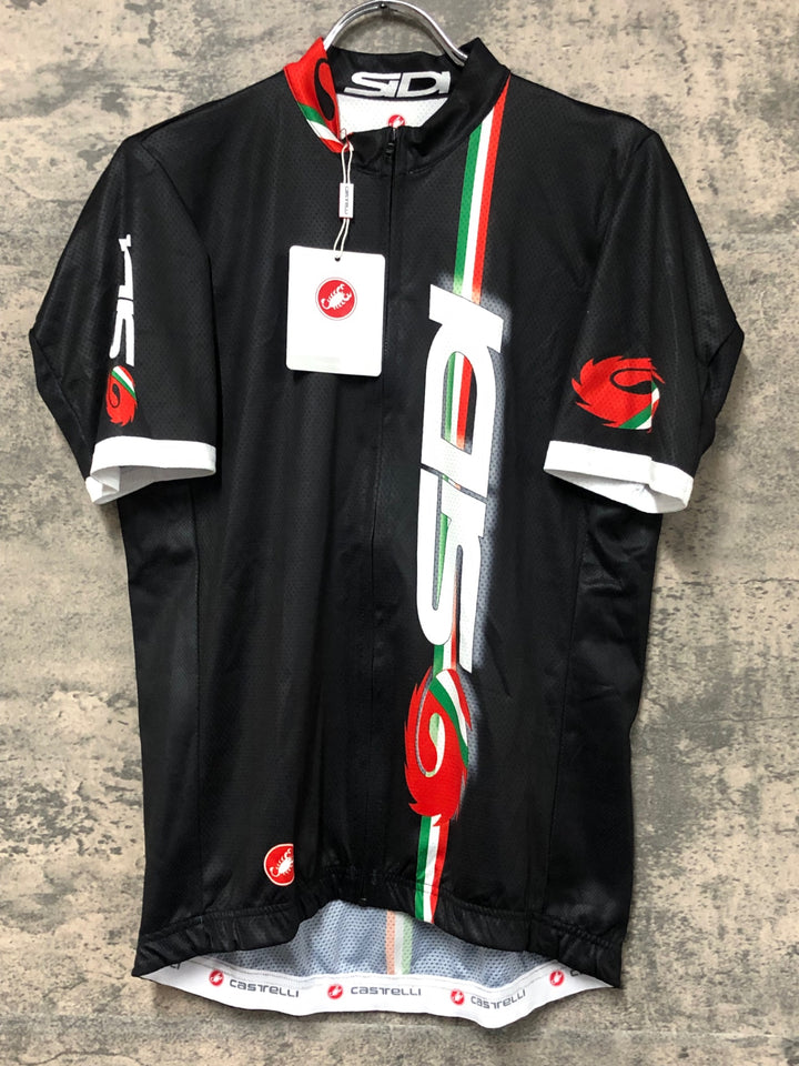 JV725 カステリ CASTELLI DINO 2 シディ SIDI 半袖 サイクルジャージ 黒赤 XL