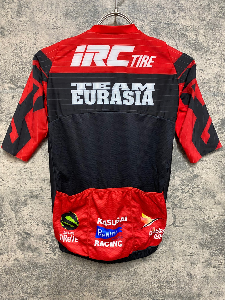 JS444 ウェイブワン WAVE ONE 半袖 サイクルジャージ 赤 黒 M Team Eurasia