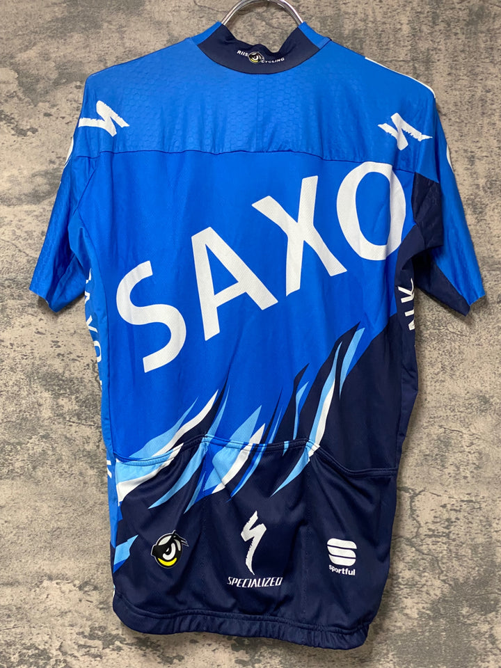KJ814 スポーツフル sportful 半袖 サイクルジャージ 青 XLハーフジップ SAXO BANK