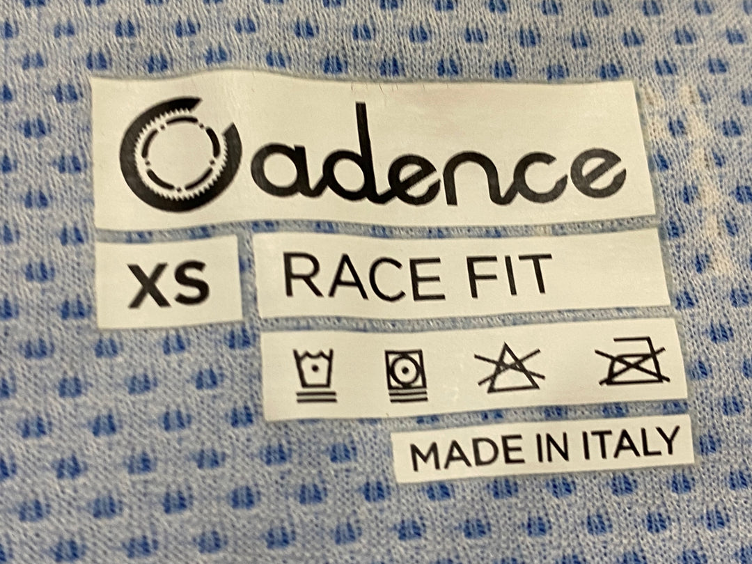 JQ518 ケイデンス Cadence RACE FIT 半袖サイクルジャージ 青白 XS