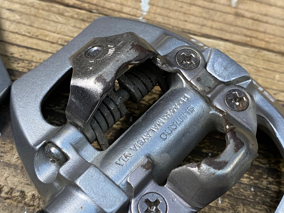 JY466 シマノ SHIMANO PD-A530 ビンディングペダル シルバー SPD 片面フラット
