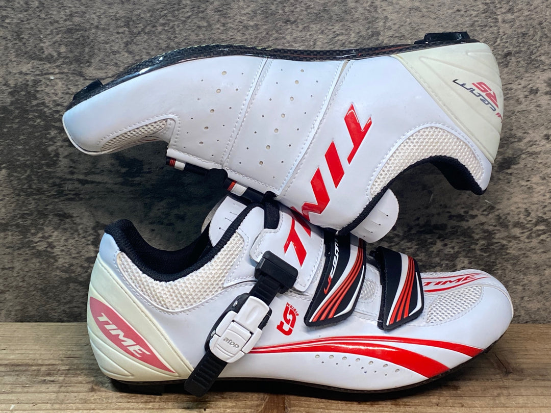 JR516 タイム TIME ULTEAM RS CARBON ビンディングシューズ 白 EU41.5