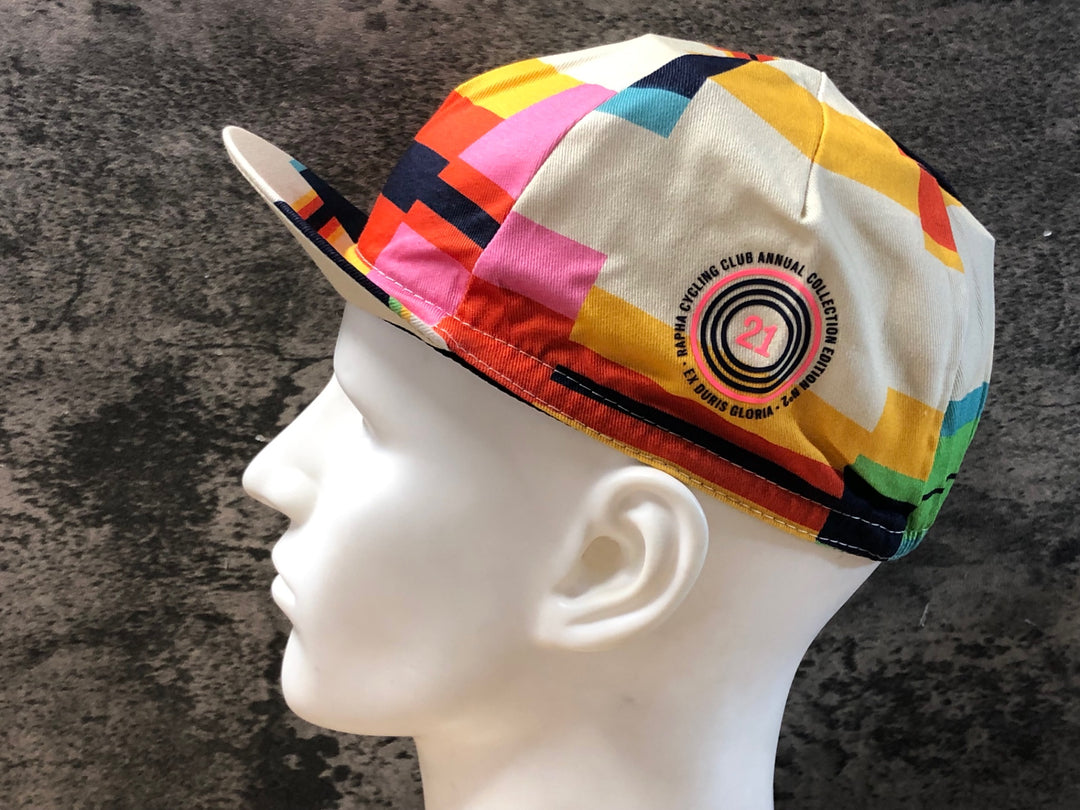 KD255 ラファ Rapha RCC ANNUAL CAP サイクルキャップ ベージュ 総柄 ワンサイズ