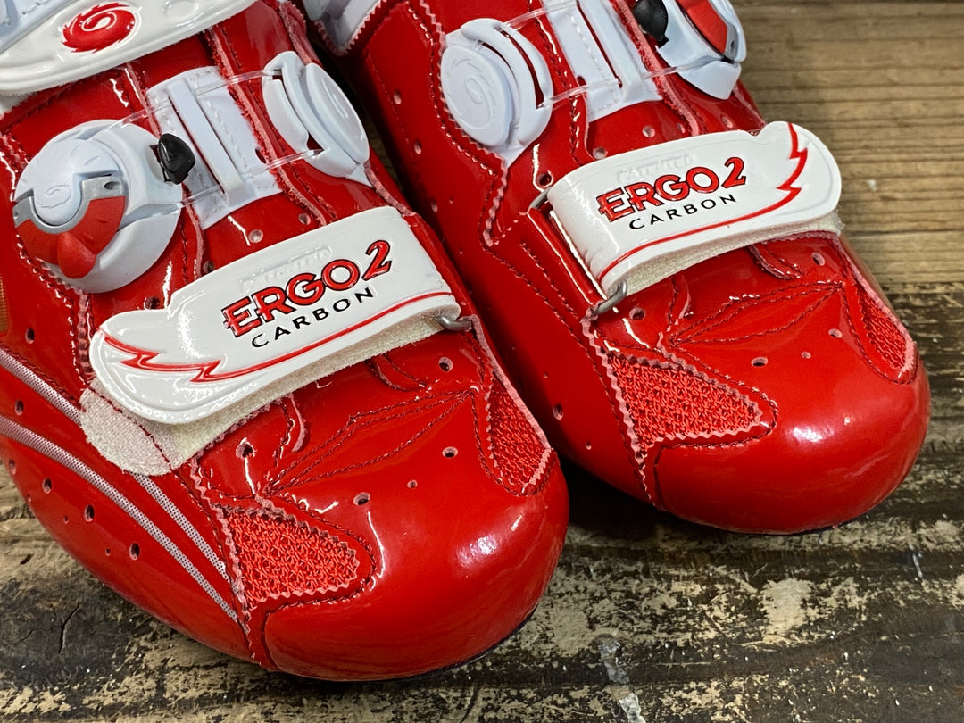 JV463 シディ SIDI エルゴ2 カーボン ERGO 2 CARBON ビンディングシューズ EU41.5 赤 3穴