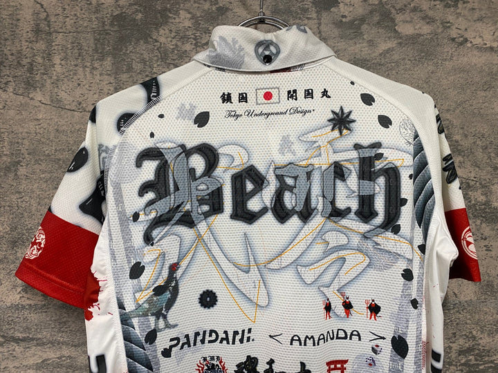 JP389 パンダーニ PANDANI 襟付 半袖 サイクルジャージ 白 ※サイズタグカット