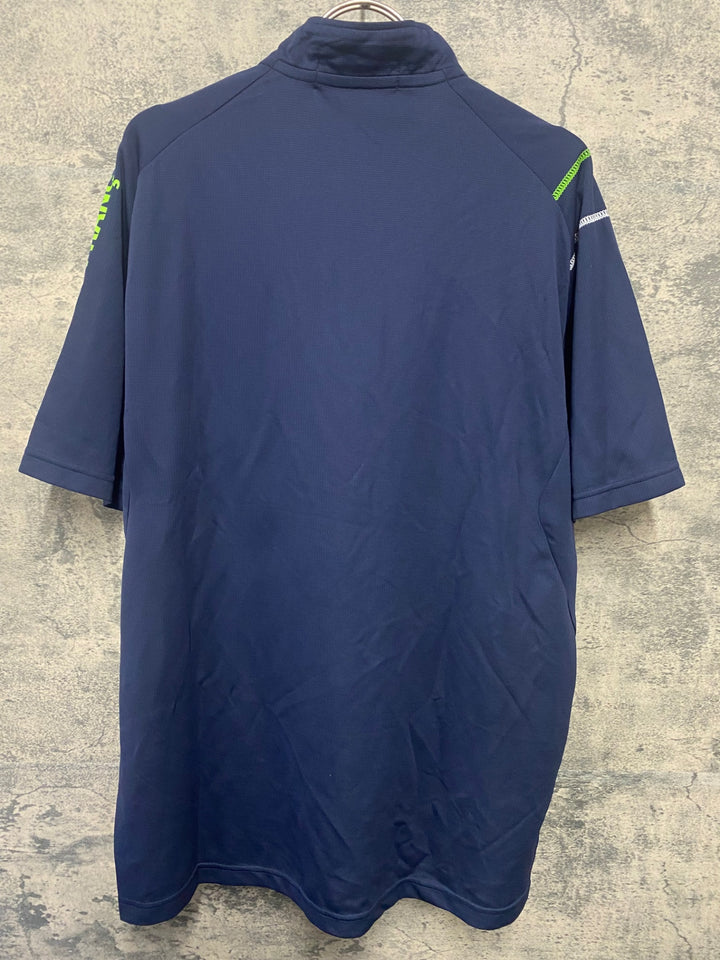 JO220 ルコックスポルティフ le coq sportif 半袖 シャツ ハーフジップ 紺 LL