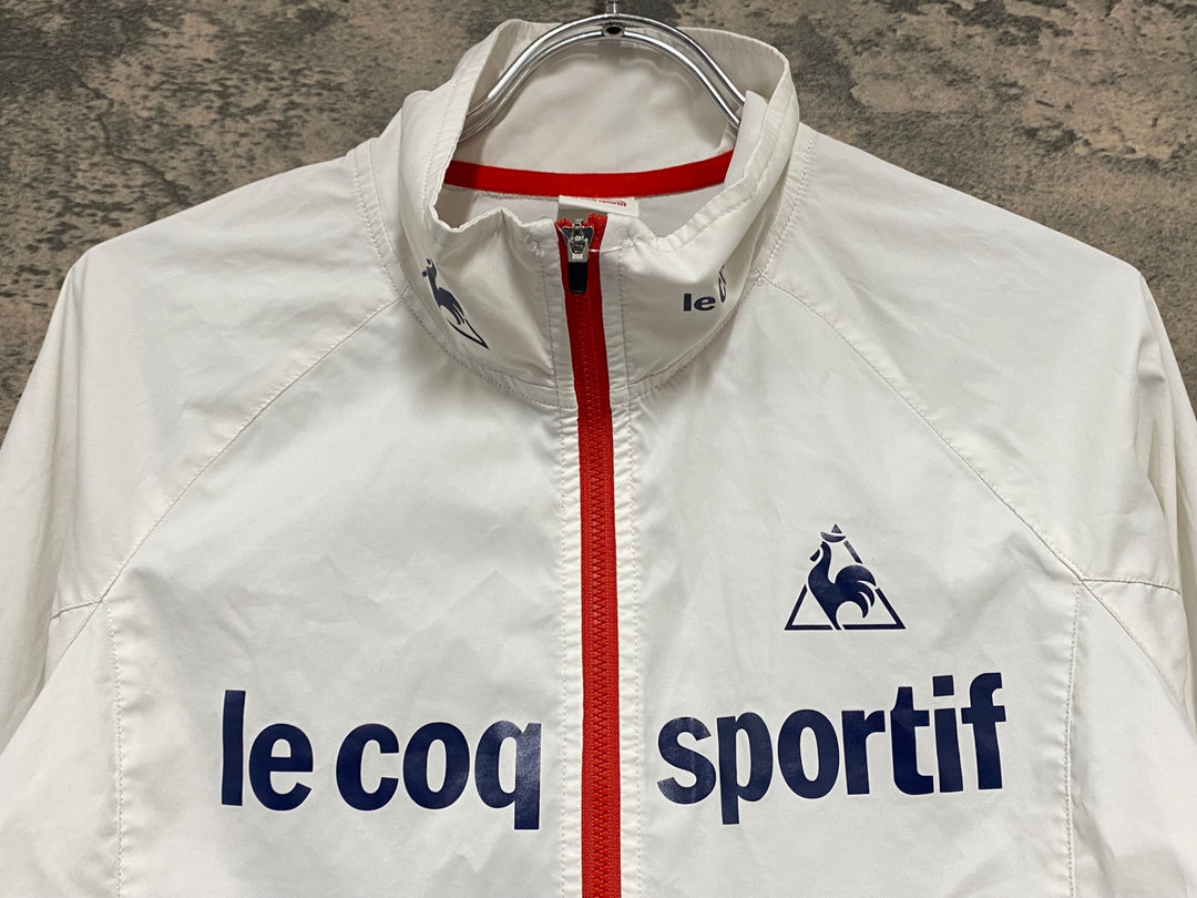 KJ174 ルコックスポルティフ le coq sportif 長袖 ウィンドブレーカー 白 M 汚れあり