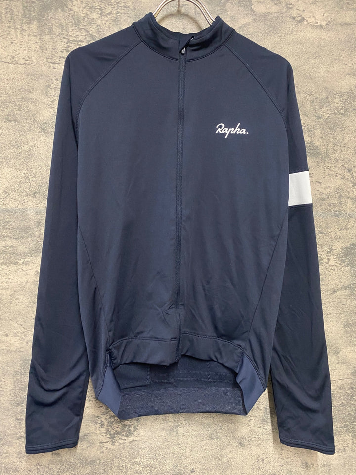 KH655 ラファ Rapha CORE LONG SLEEVE JERSEY 長袖 サイクルジャージ 紺 M 裏起毛