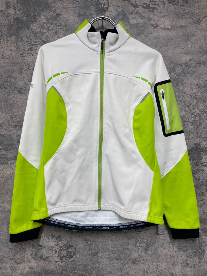 JM279 パールイズミ PEARL iZUMi 長袖 サイクルジャケット 白 黄緑 L 裏起毛