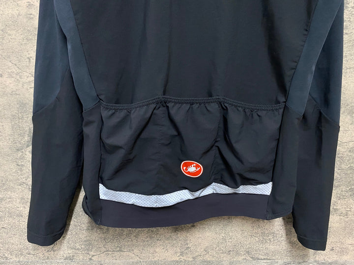 KG028 カステリ CASTELLI ROSSO CORSA 長袖 サイクルジャケット 黒 M Polartec rain or shine
