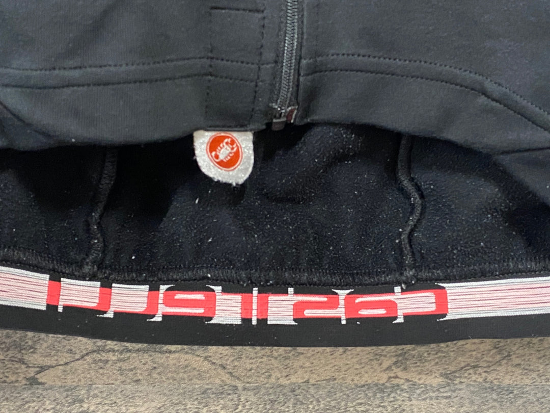 JT665 カステリ CASTELLI ロッソコルサ ROSSO CORSA 長袖 サイクルジャージ 黒 L 裏起毛 GORE WINDSTOPPER