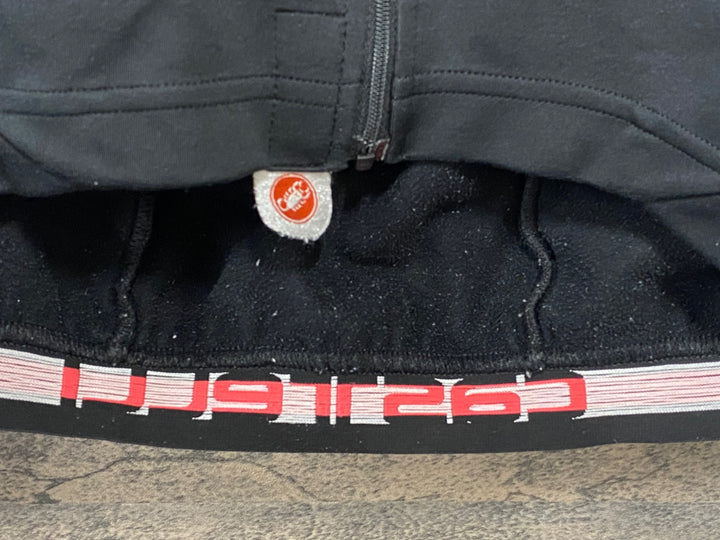 JT665 カステリ CASTELLI ロッソコルサ ROSSO CORSA 長袖 サイクルジャージ 黒 L 裏起毛 GORE WINDSTOPPER