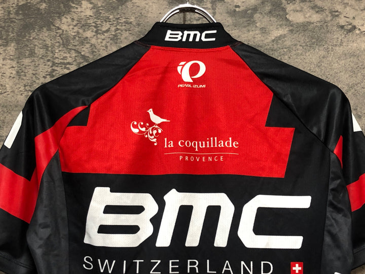 JJ854 パールイズミ PEARL iZUMi ELITE 半袖 サイクルジャージ 赤黒 S BMC