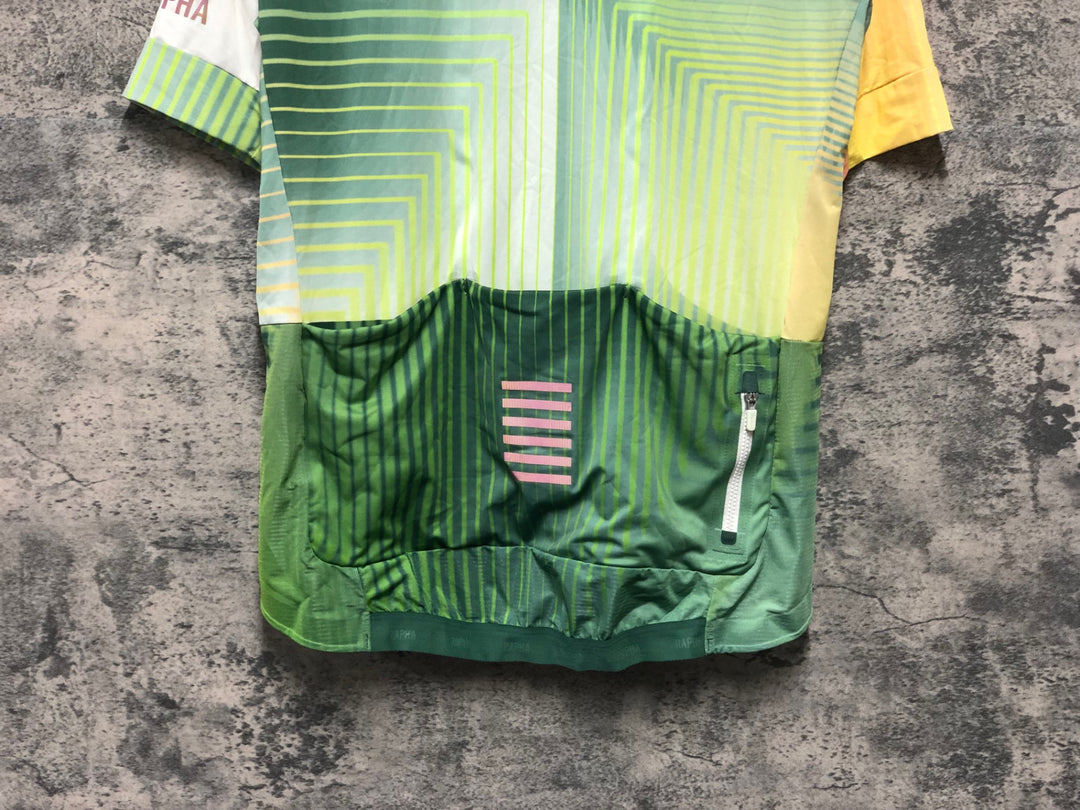 KK085 ラファ RAPHA TUNNEL VISION PT JERSEY 半袖 サイクルジャージ 緑 Lサイズ