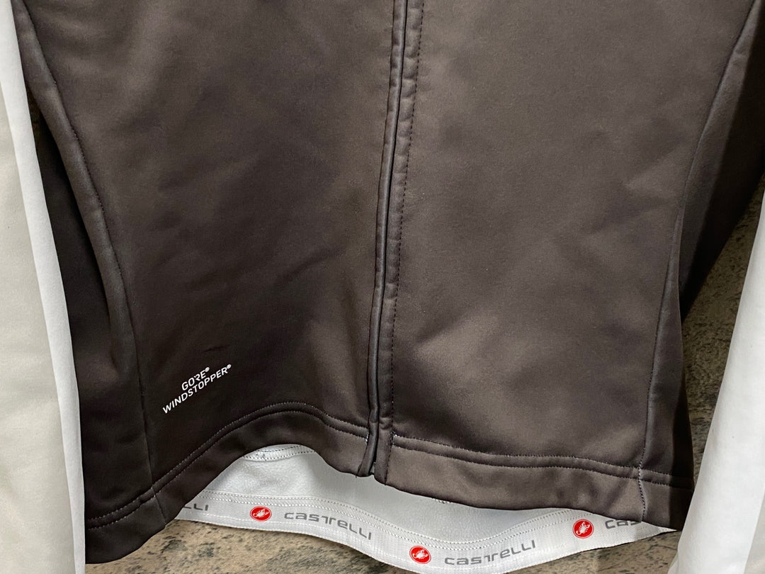 JW575 カステリ CASTELLI 長袖サイクルジャージ グレー黒 M 裏起毛