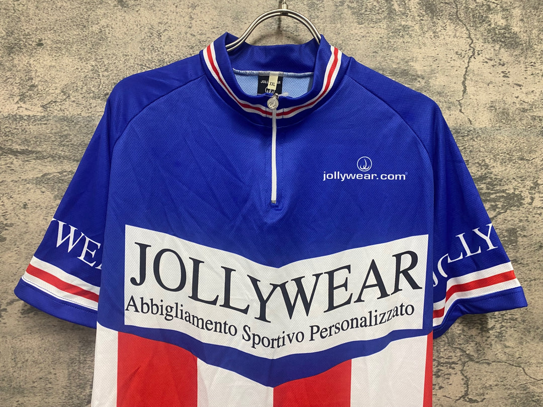 JO213 ジョリーウェア JOLLYWEAR 半袖 サイクルジャージ 青 白 赤 LL
