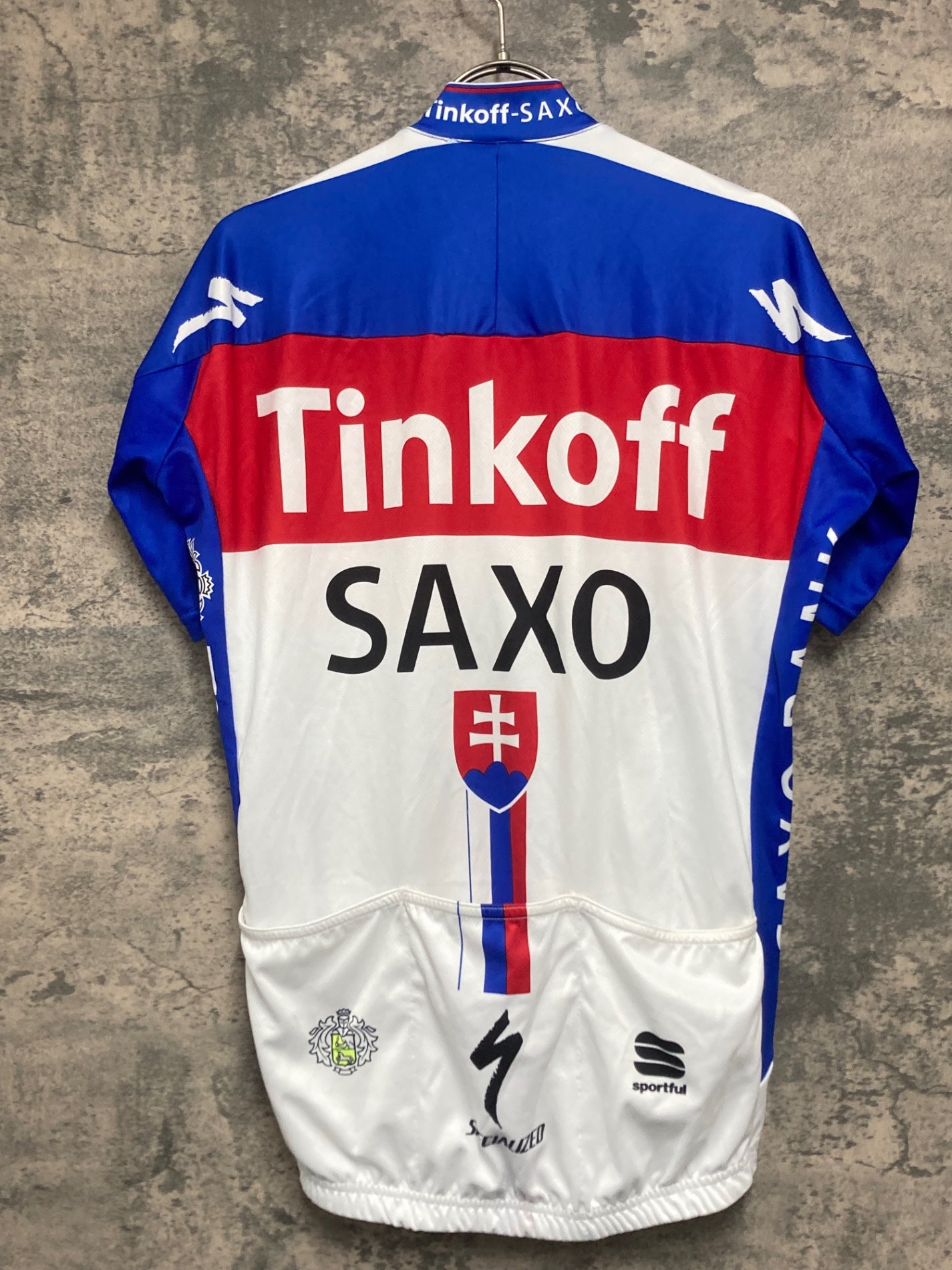 KJ861 スポーツフル sportful 半袖 サイクルジャージ 青白 L SAXO BANK