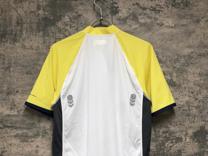 KK437 コロンビア Columbia 半袖 サイクルジャージ 白 黄 L