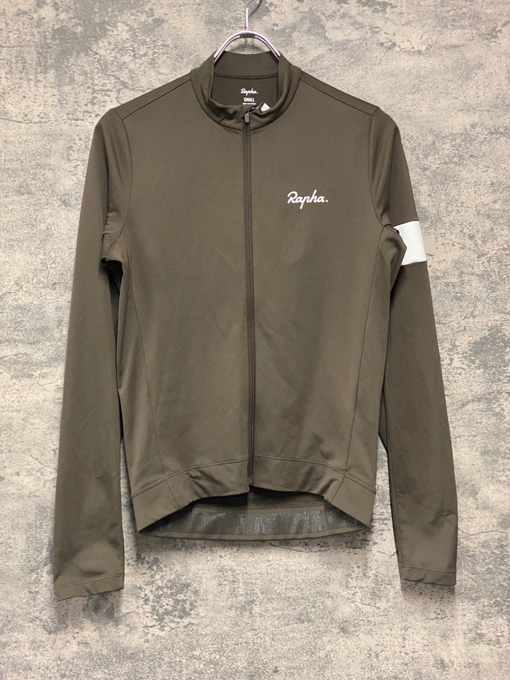 JK768 ラファ Rapha MEN'S CORE THERMAL LONG SLEEVE JERSEY 長袖 サイクルジャージ オリーブ S 裏起毛