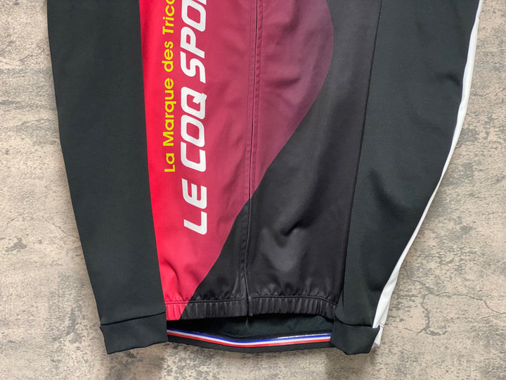 JP147 ルコックスポルティフ le coq sportif 長袖 サイクルジャージ 黒 赤 M 裏起毛