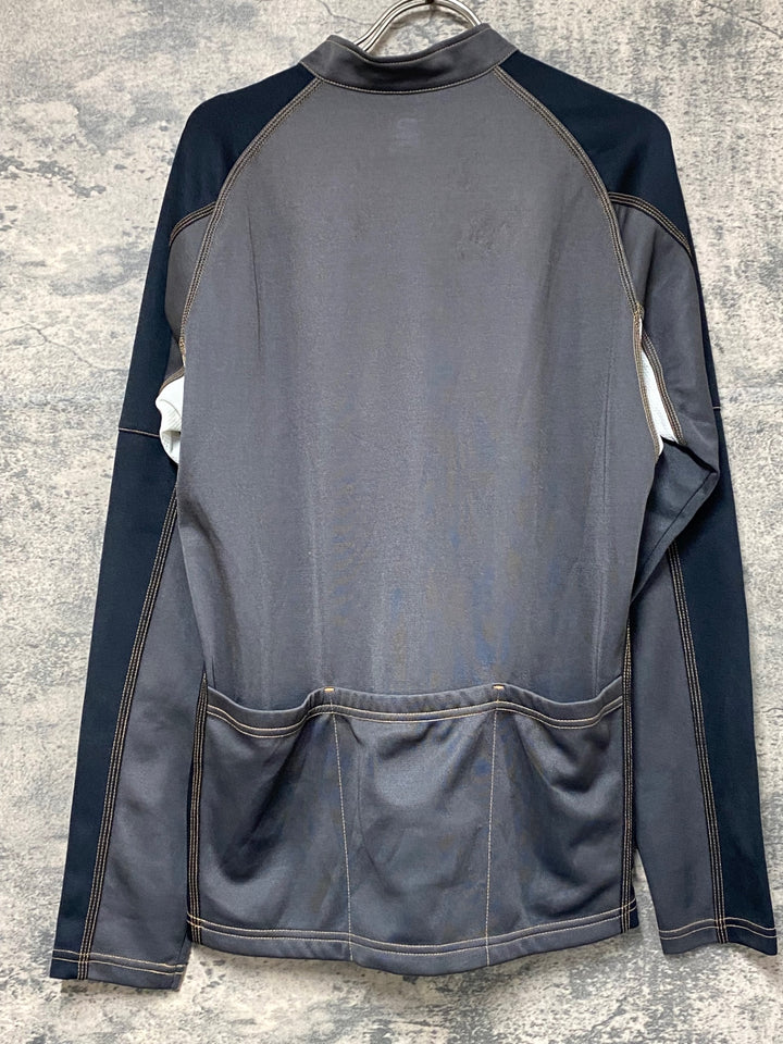 JX224 パールイズミ PEARL iZUMi 長袖 サイクルジャージ 黒グレー L 印字ヒビ割れあり