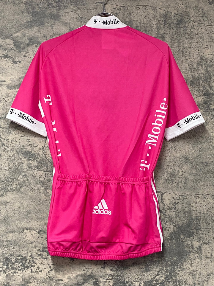 KJ757 アディダス adidas 半袖 サイクルジャージ ピンク 白 L ハーフジップ