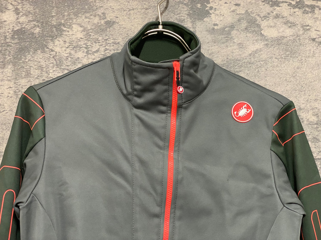 JN497 カステリ CASTELLI 長袖 サイクルジャケット 緑 XS 裏起毛 GORE-TEX INFINIUM