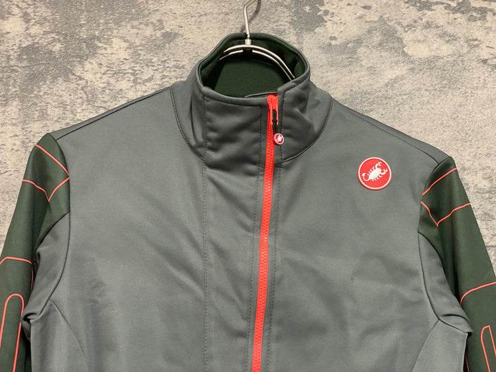 JN497 カステリ CASTELLI 長袖 サイクルジャケット 緑 XS 裏起毛 GORE-TEX INFINIUM