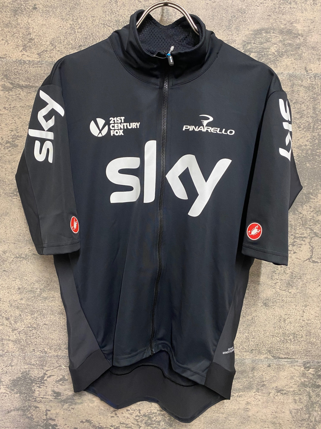 KH265 カステリ CASTELLI 半袖 サイクルジャージ 黒 XXL TEAM SKY 防風