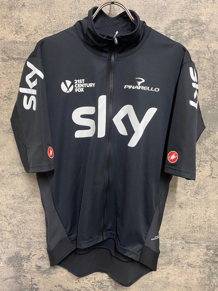 KH265 カステリ CASTELLI 半袖 サイクルジャージ 黒 XXL TEAM SKY 防風