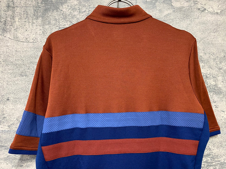 KC380 ラファ Rapha BREVET JERSEY Ⅱ 半袖 サイクルジャージ 茶 紺 M