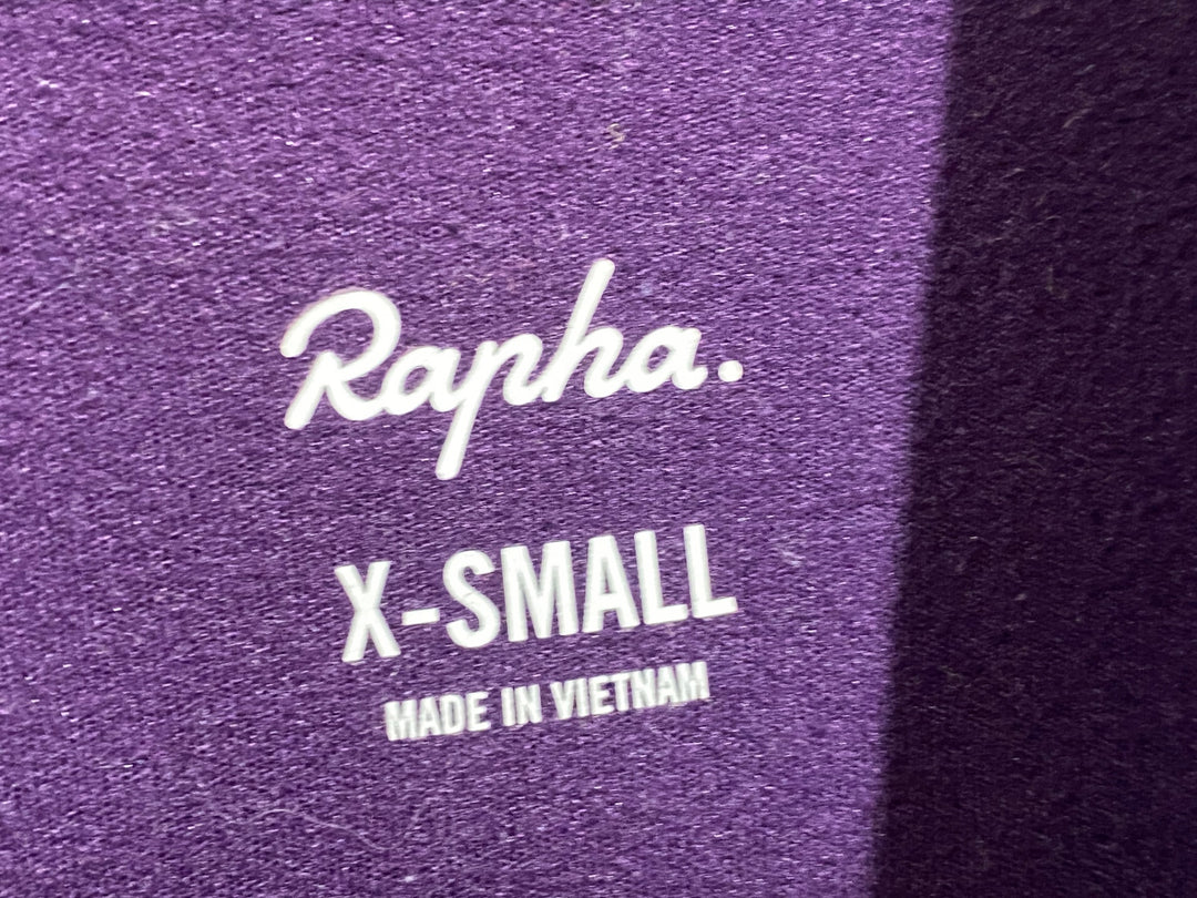 KE391 ラファ Rapha CORE LONG SLEEVE JERSEY 長袖 サイクルジャージ XS 紫 裏起毛 ※生地傷み