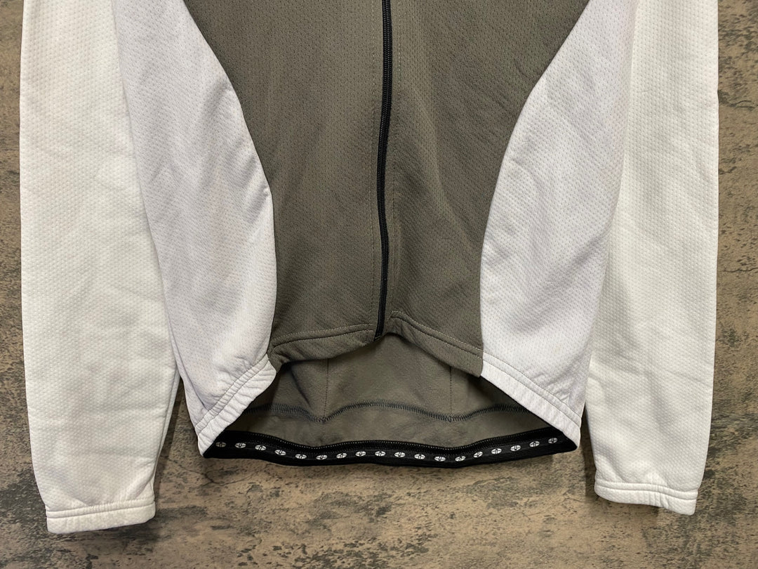 KG289 ジェッセージ GSG 長袖 サイクルジャージ グレー 白 S 裏起毛