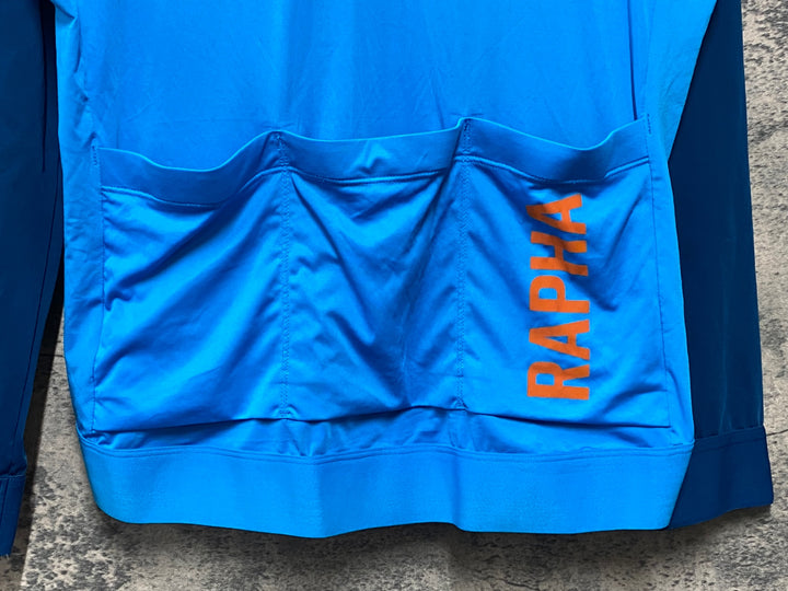 KC675 ラファ Rapha PRO TEAM LONG SLEEVE TRAINING JERSEY 長袖 サイクルジャージ ターコイズ 紺 XL