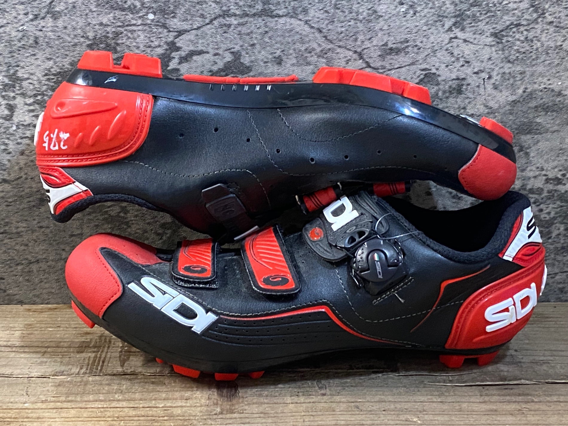 KG395 シディ SIDI TRACE MTB ビンディングシューズ 黒 赤 SPD EU45