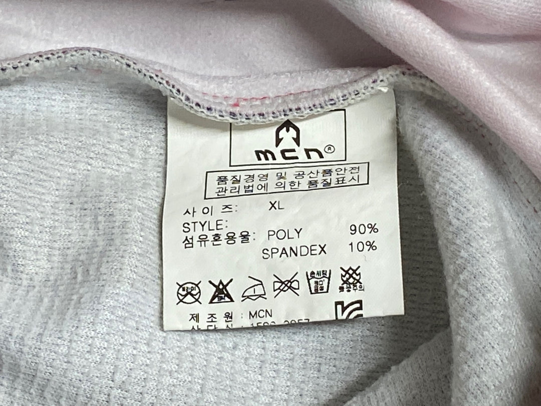 JR977 mcn 長袖 サイクルジャージ 黒 ピンク XL 裏起毛