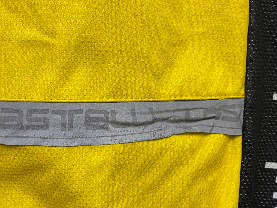 JV748 カステリ CASTELLI 長袖サイクルジャケット 白黄 L 裏起毛 ONCE 汚れあり